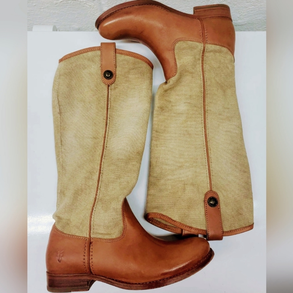 Brown and tan Frye boots size 8.5